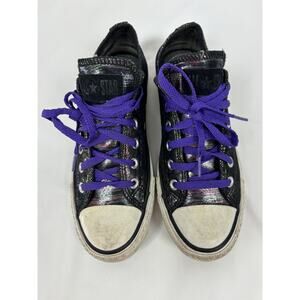 Converse All-Stars Black Multicolor Shimmer Womens 8 Low Top Lace Up Metallic